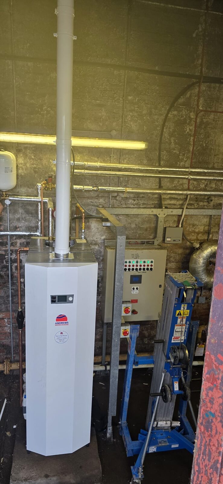 New plant and control panel, commissioned and certified, at Craigton Primary School